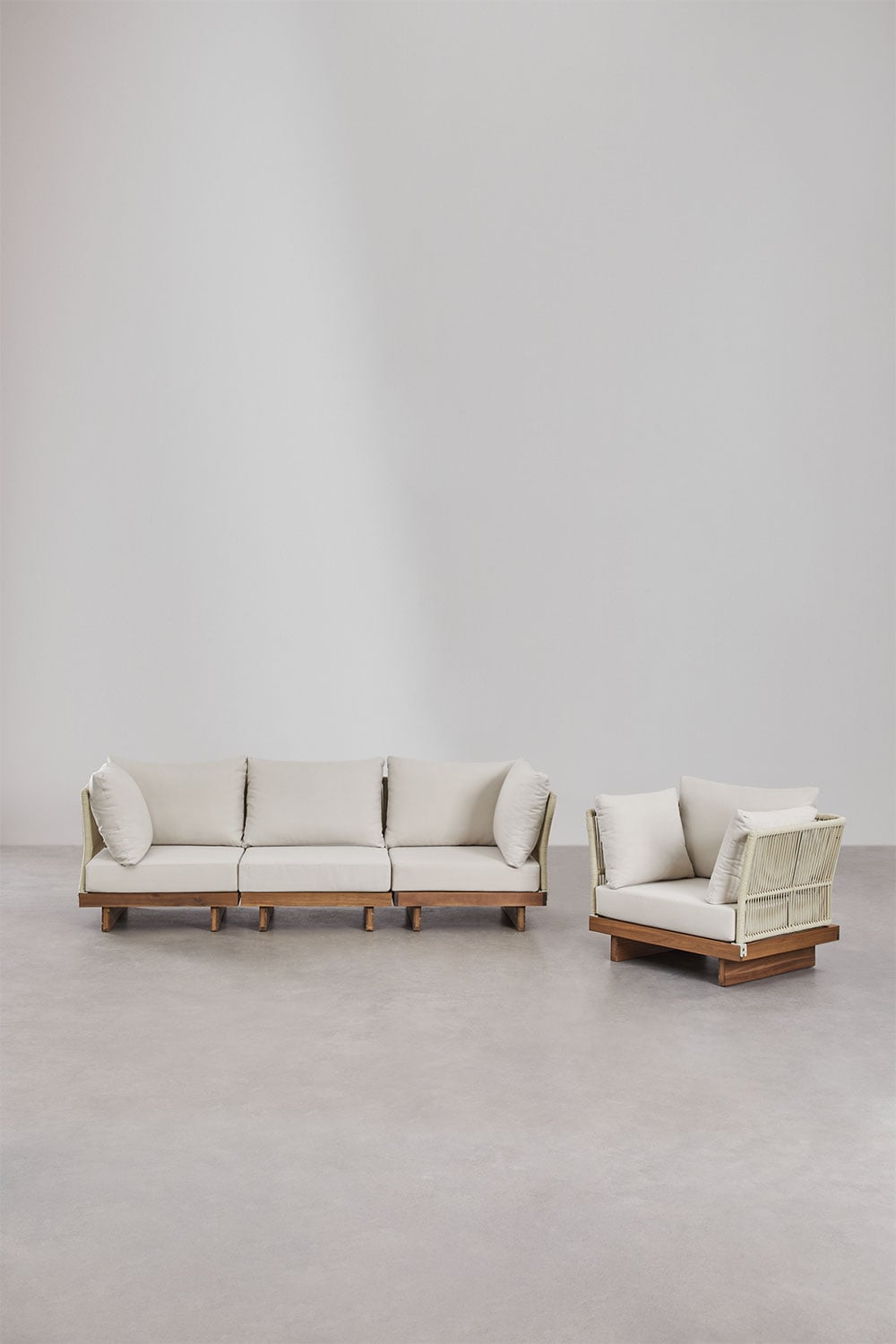 Lauko baldų komplektas FORTO, 3-vietė sofa ir fotelis