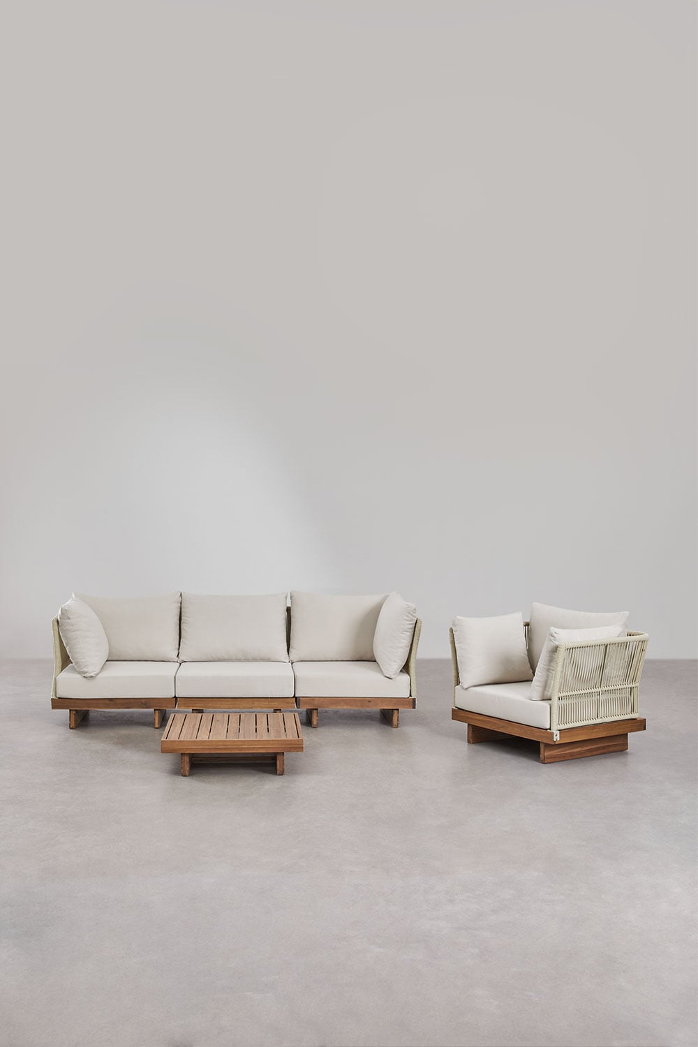 FORTO Outdoor Furniture Set, 4 Pieces with Table