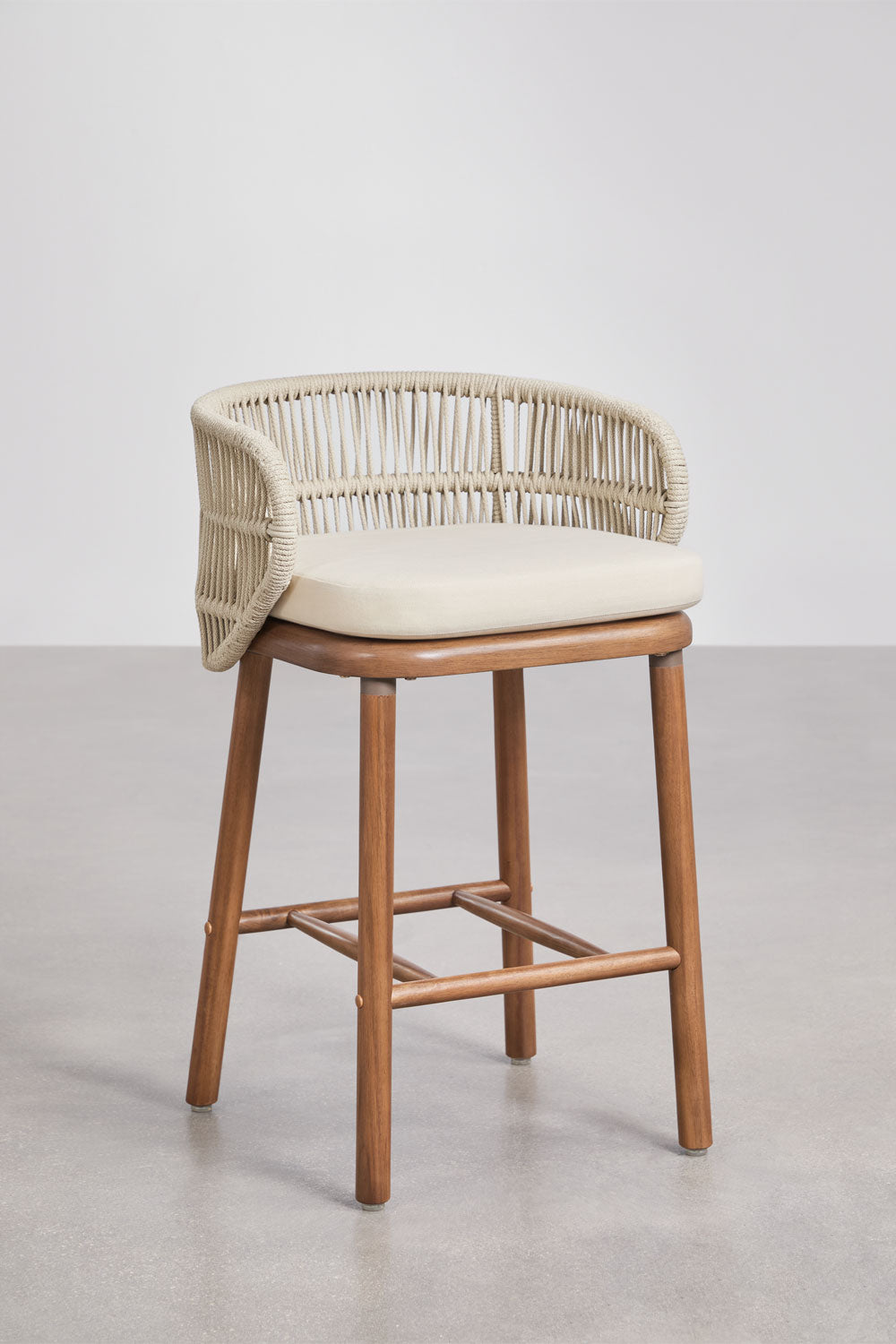 Lauko baro kėdė CORAL, akacija, kreminė, 65 cm