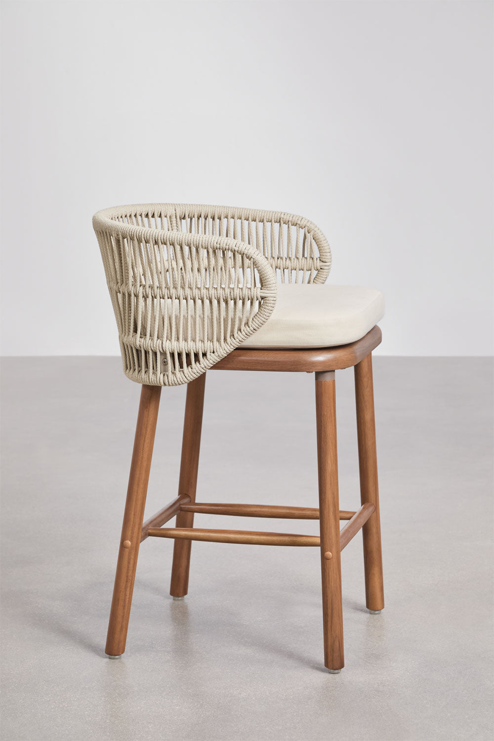 Lauko baro kėdė CORAL, akacija, kreminė, 65 cm