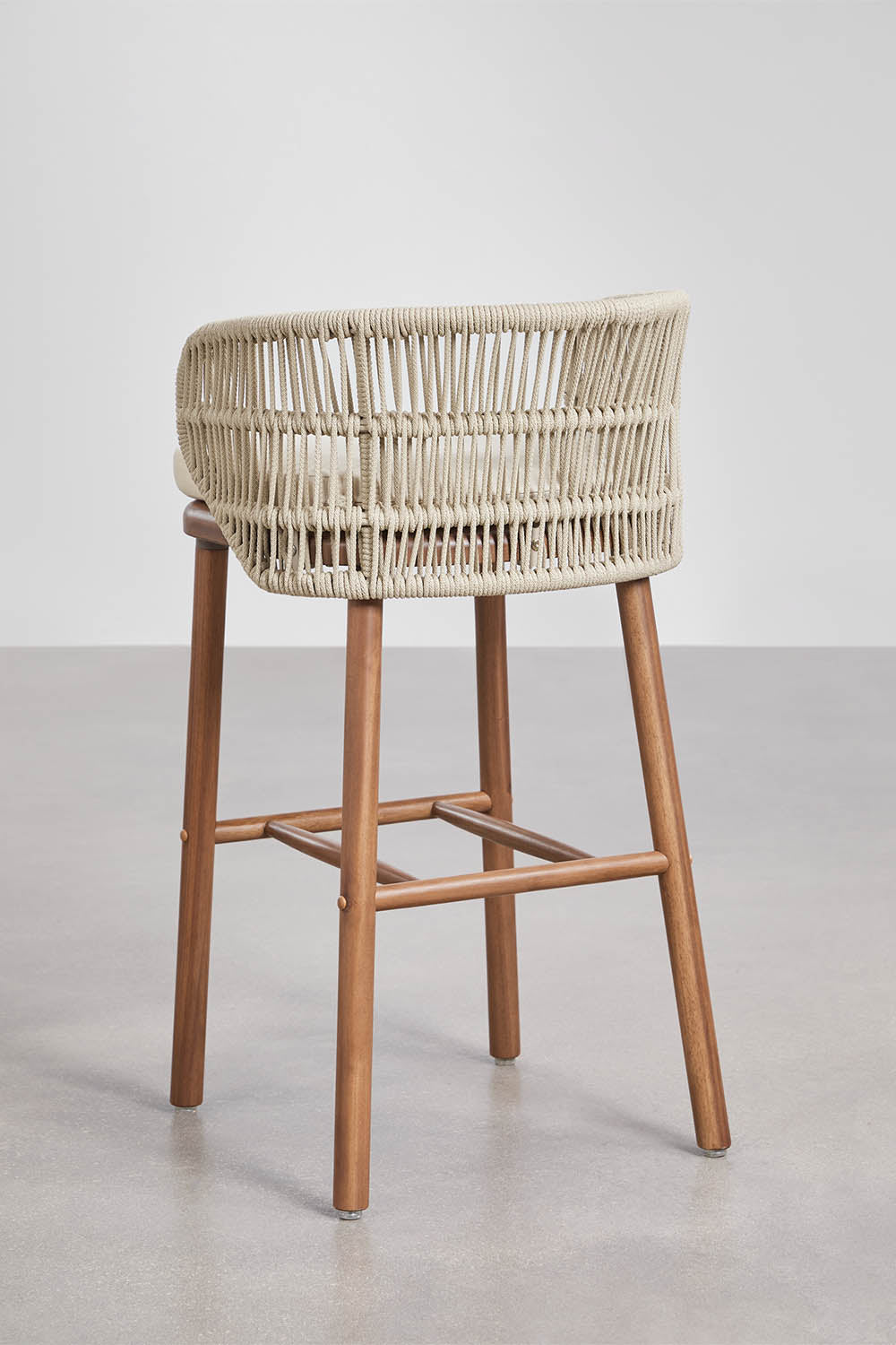 Outdoor bar stool CORAL, acacia, cream, 75 cm