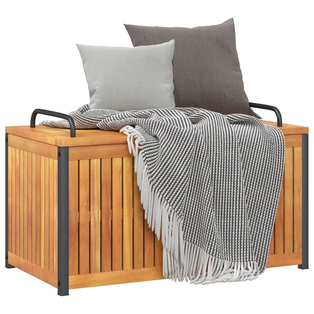 Lauko dėžė pagalvėlėms, 85x45x45/53cm, akacijos masyvas/plienas - Namų Idėja