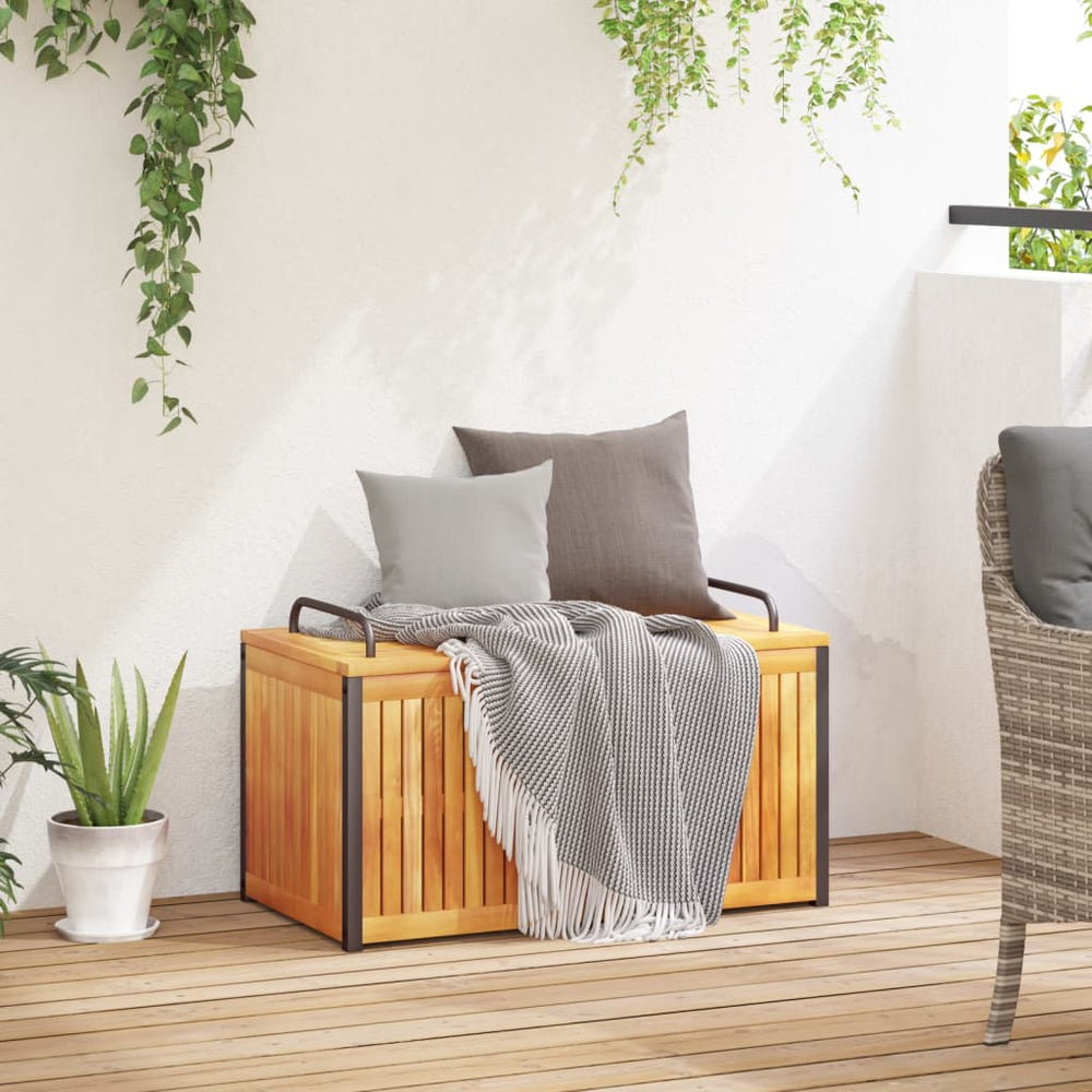 Lauko dėžė pagalvėlėms, 85x45x45/53cm, akacijos masyvas/plienas - Namų Idėja
