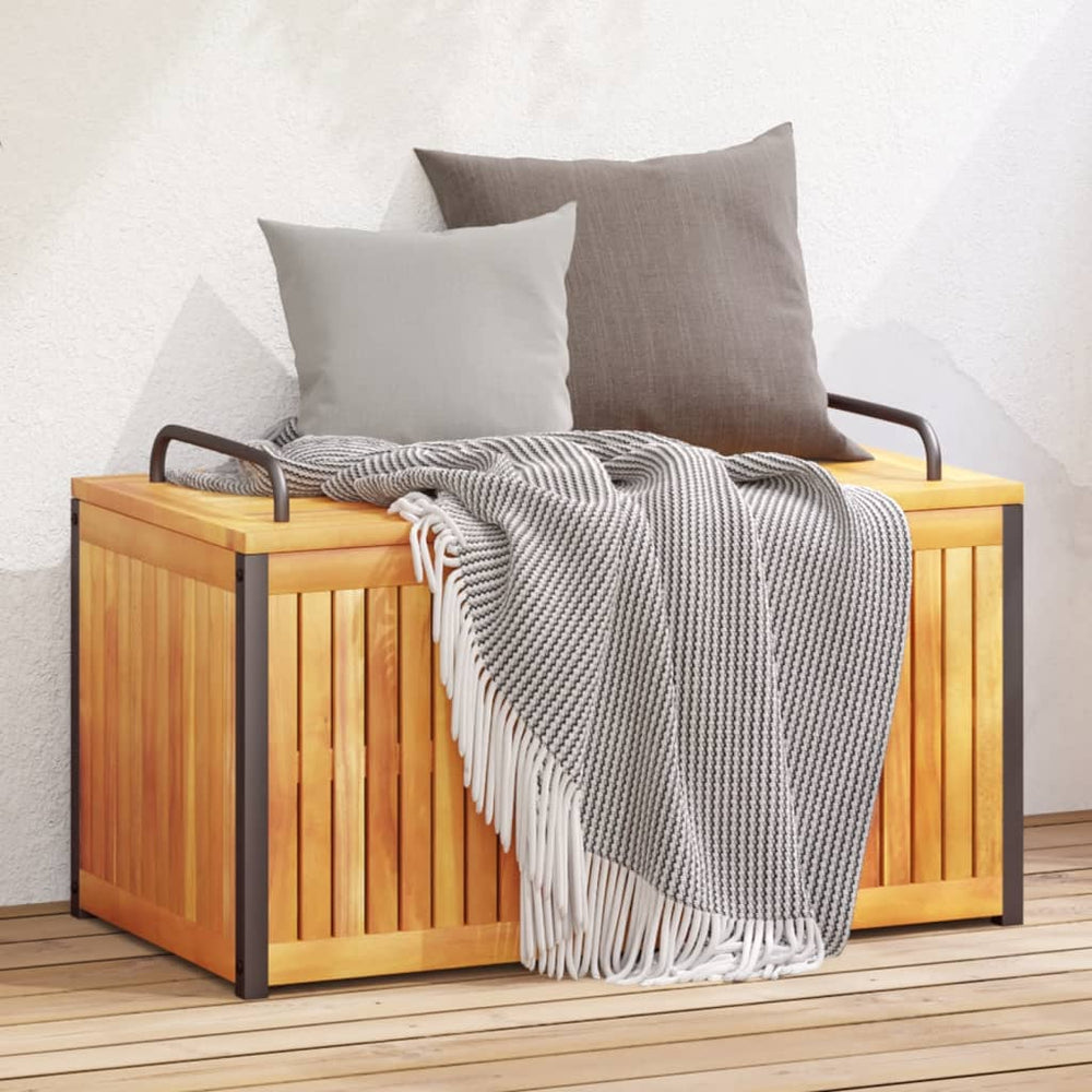 Lauko dėžė pagalvėlėms, 85x45x45/53cm, akacijos masyvas/plienas - Namų Idėja