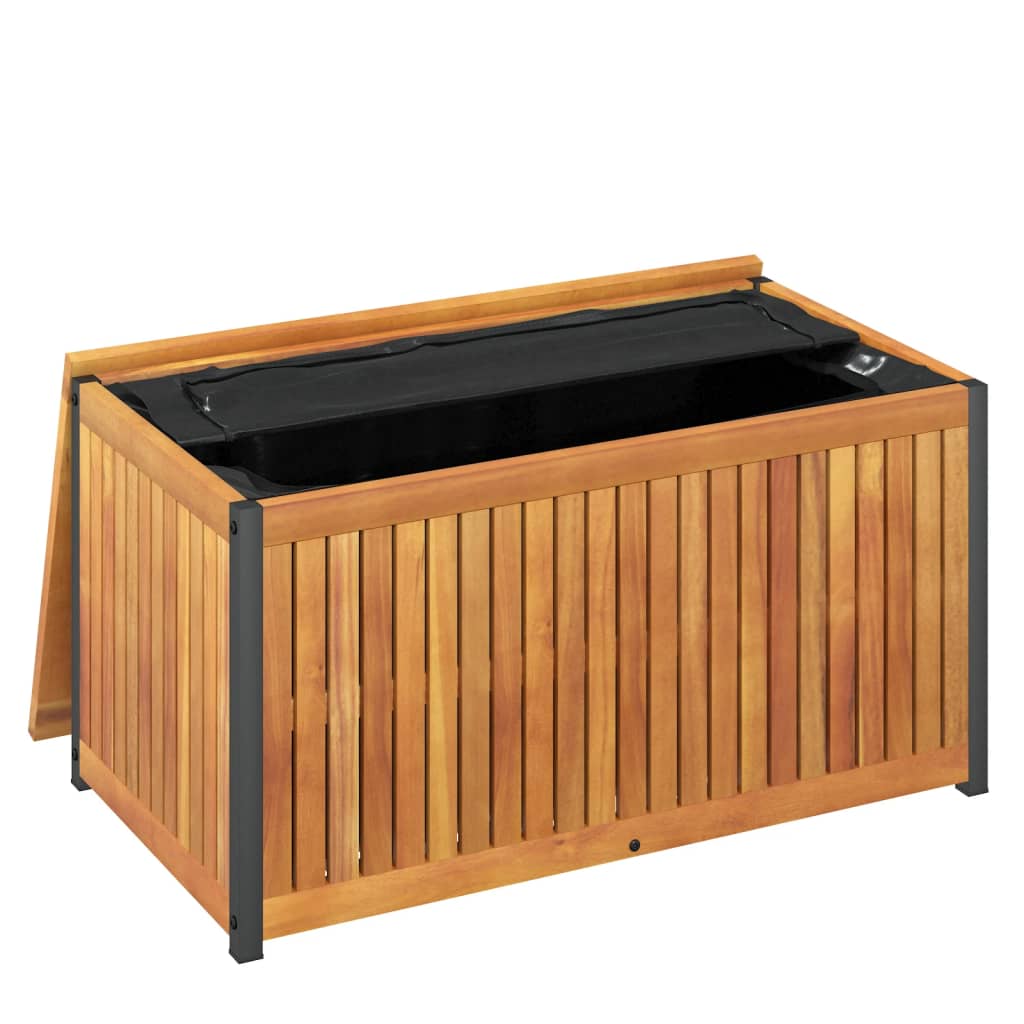Lauko dėžė pagalvėlėms, 85x45x45/53cm, akacijos masyvas/plienas - Namų Idėja