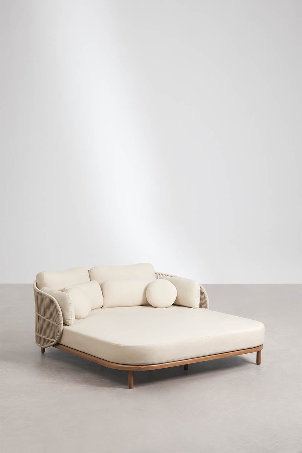 Outdoor double sun lounger CORAL, cream