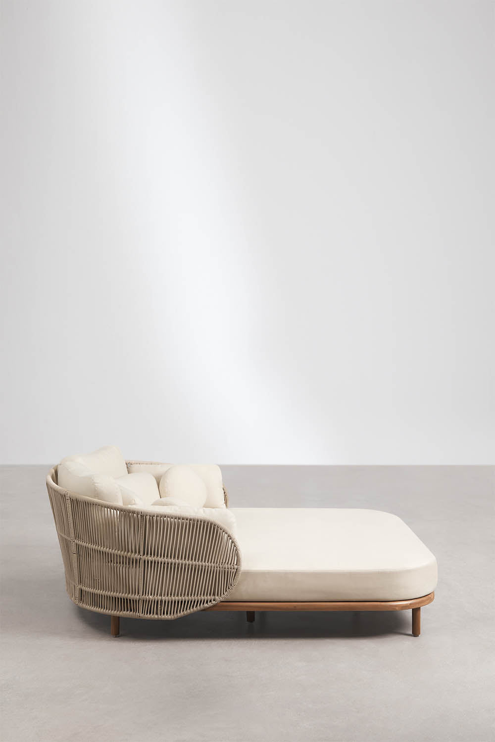 Outdoor double sun lounger CORAL, cream