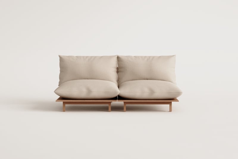 Lauko dvivietė sofa ALBA, kreminė