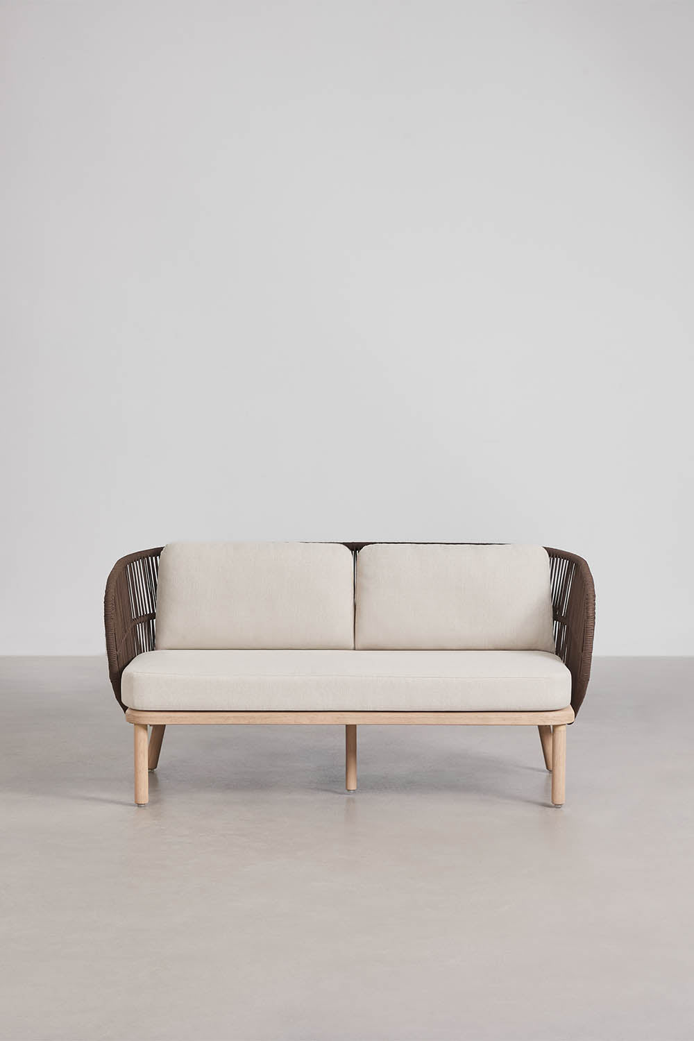 Lauko dvivietė sofa CORAL, akacija, šokoladinė