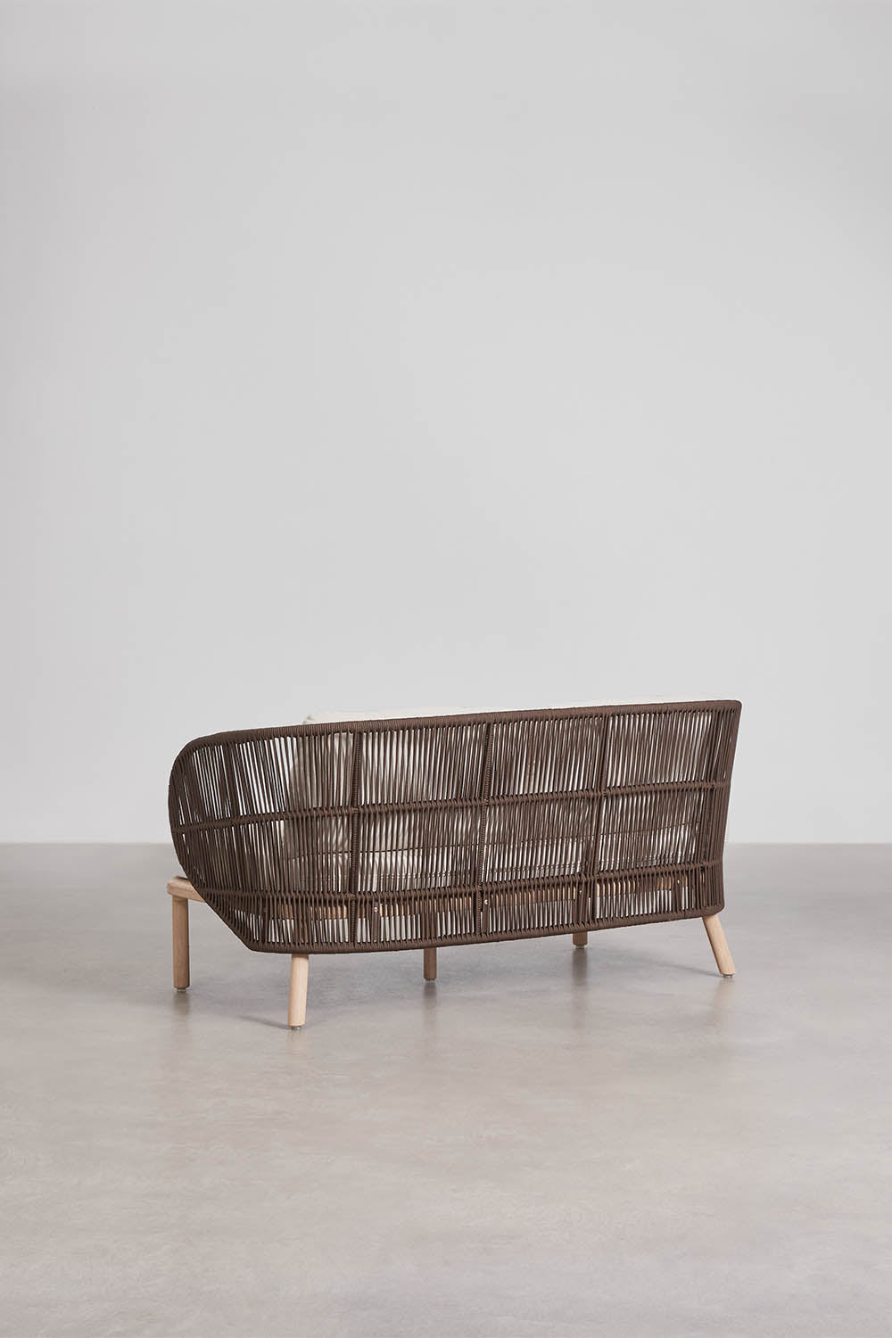 Lauko dvivietė sofa CORAL, akacija, šokoladinė