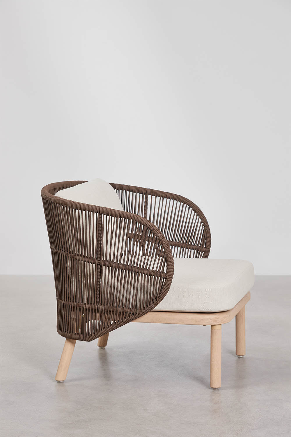 Outdoor armchair CORAL, acacia, chocolate
