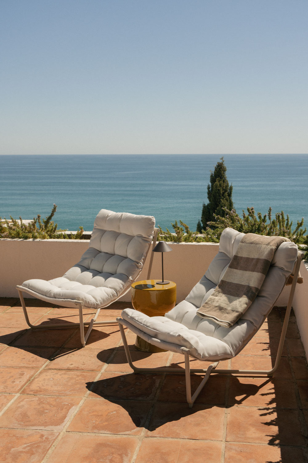 Outdoor Armchair Set ZAYLON, cream