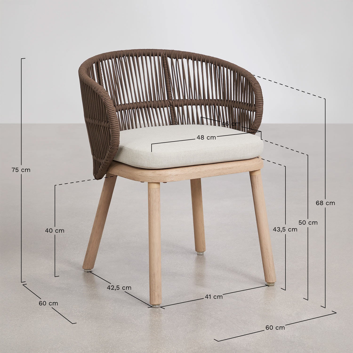 Outdoor chair CORAL, acacia, chocolate