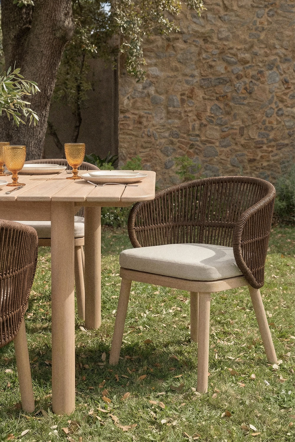Outdoor chair CORAL, acacia, chocolate