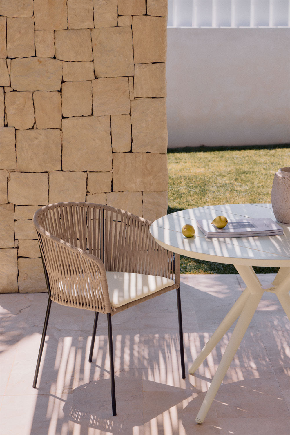 Outdoor chair CORDOVA, honey and black
