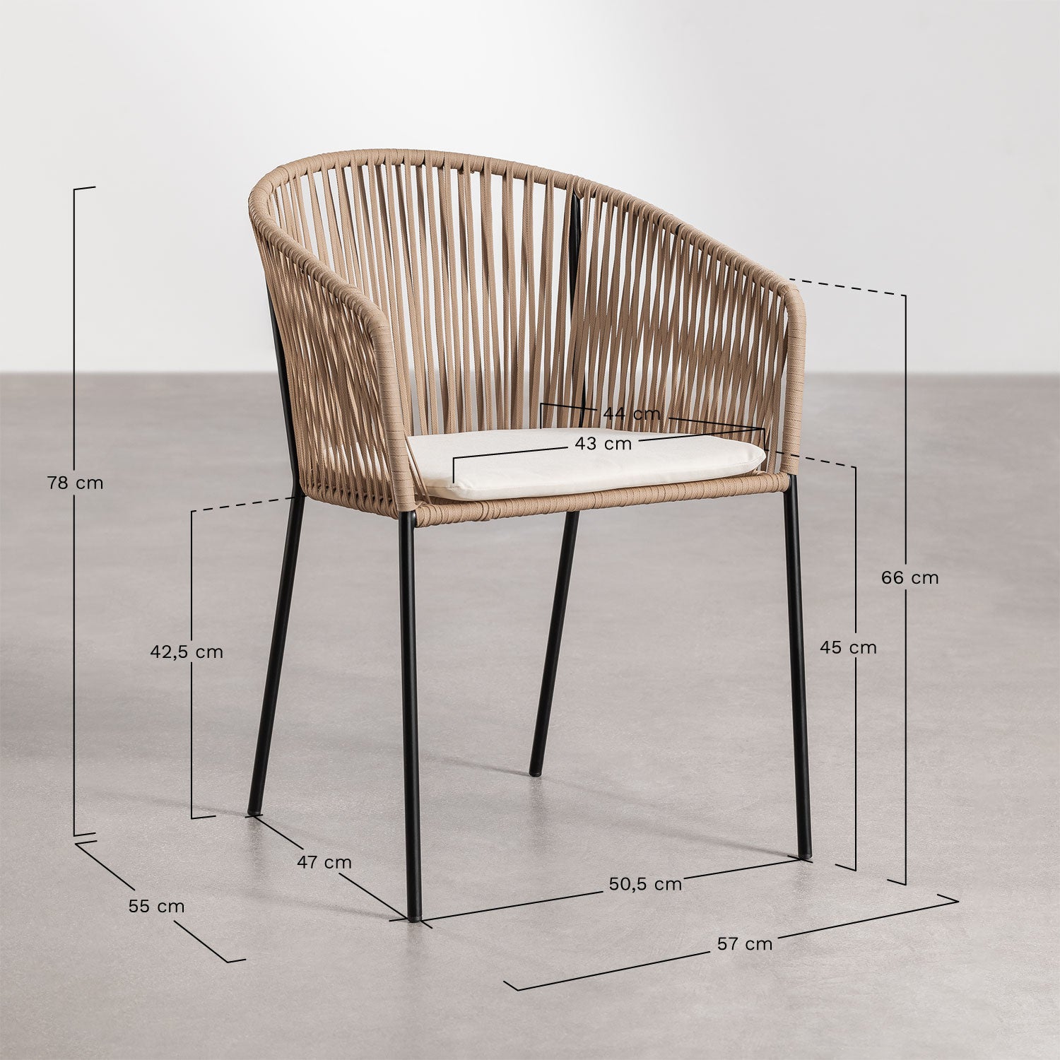 Outdoor chair CORDOVA, honey and black