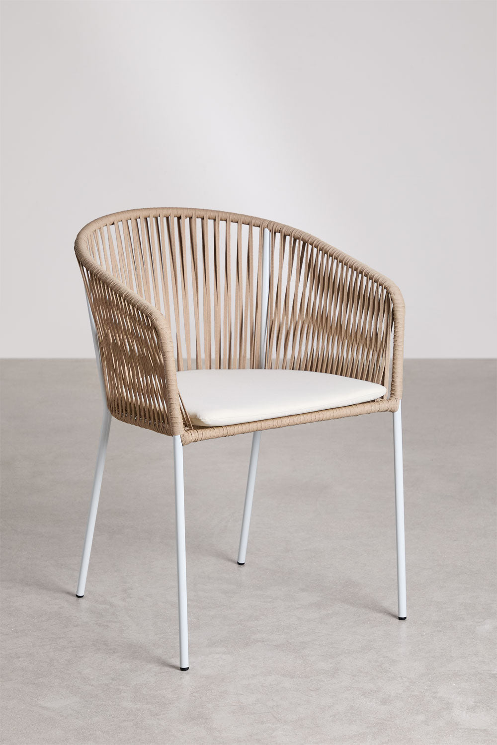 Garden Chair CORDOVA, natural and white