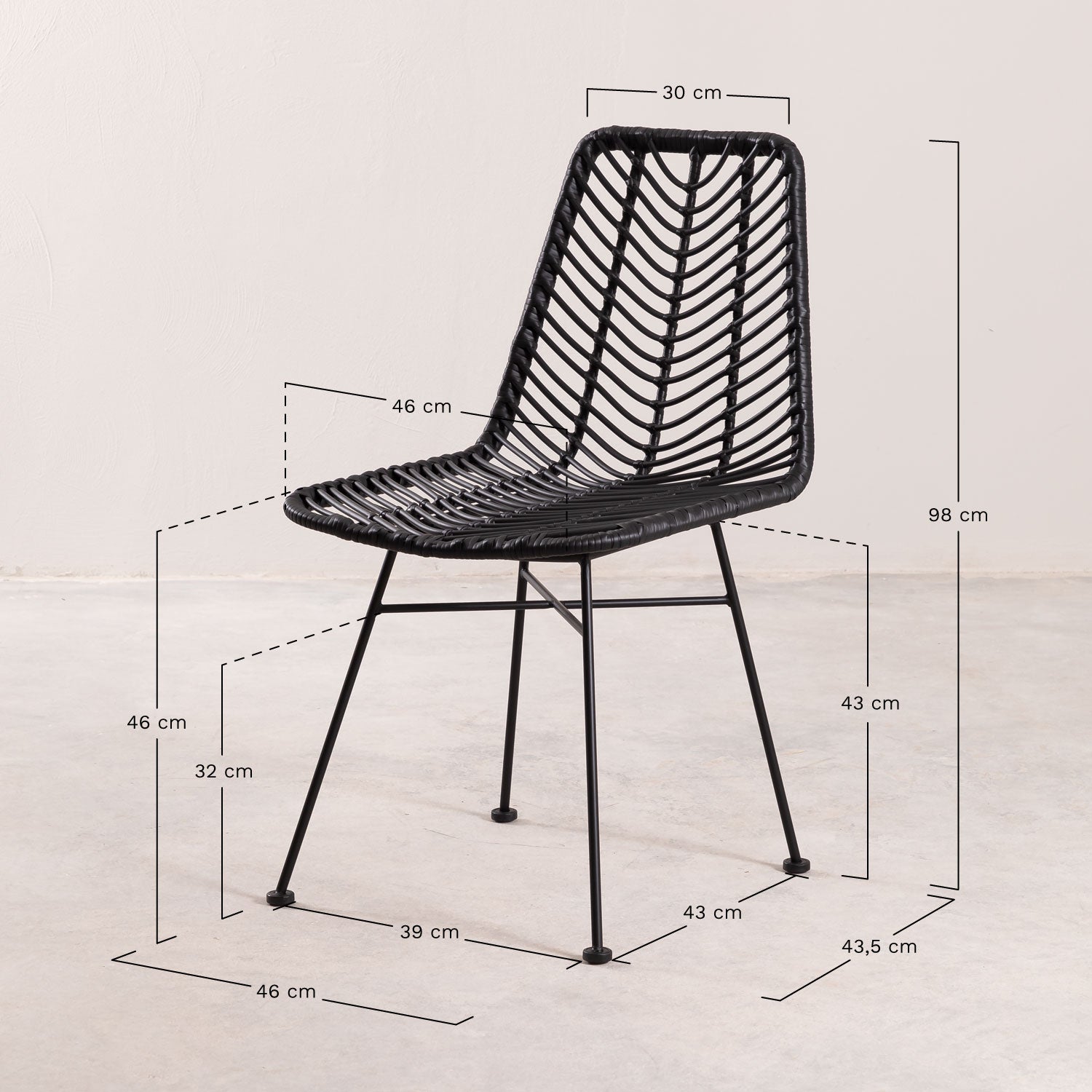 Outdoor chair GRANO Colors, black (2 pcs)