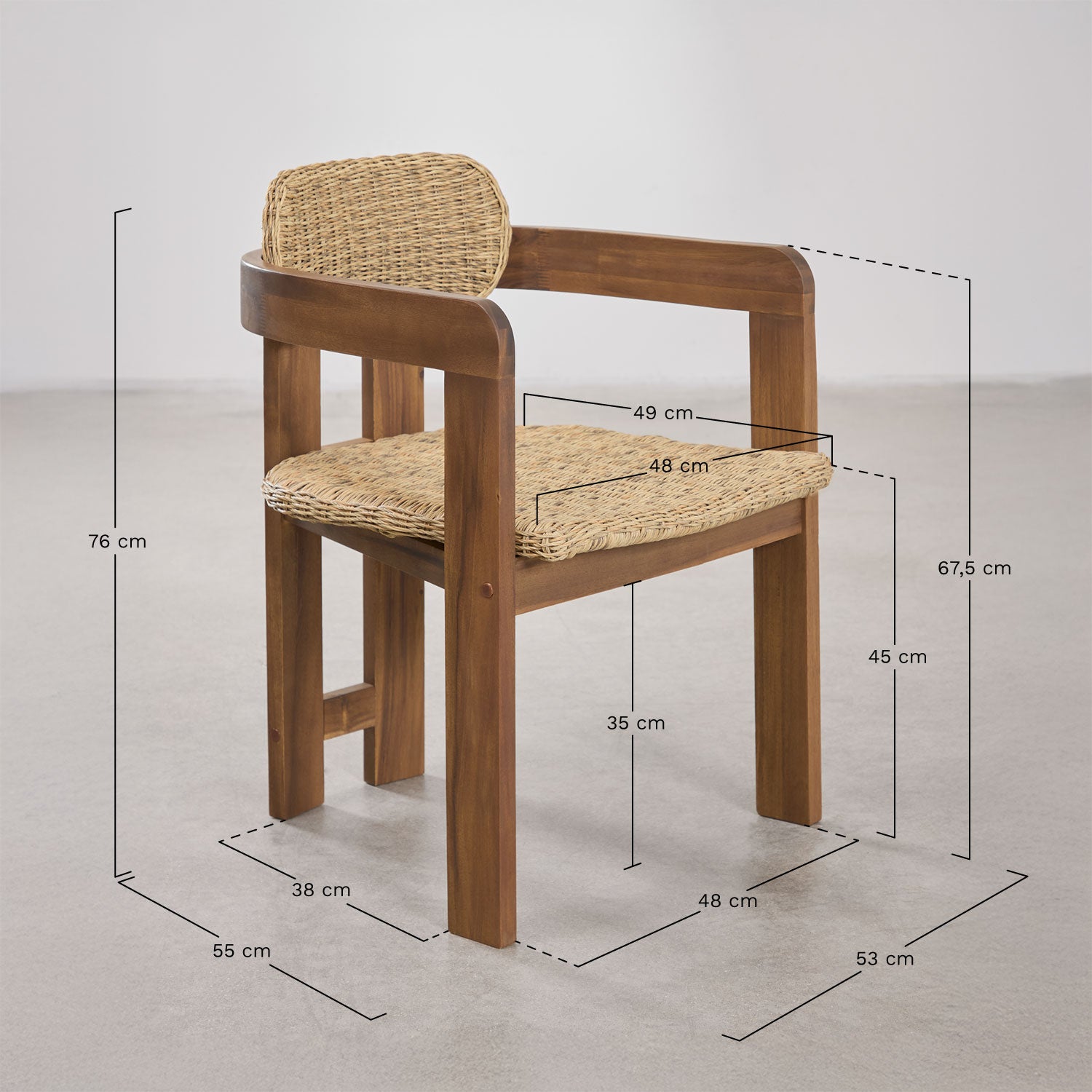 Outdoor chair KORALO, dark acacia brown