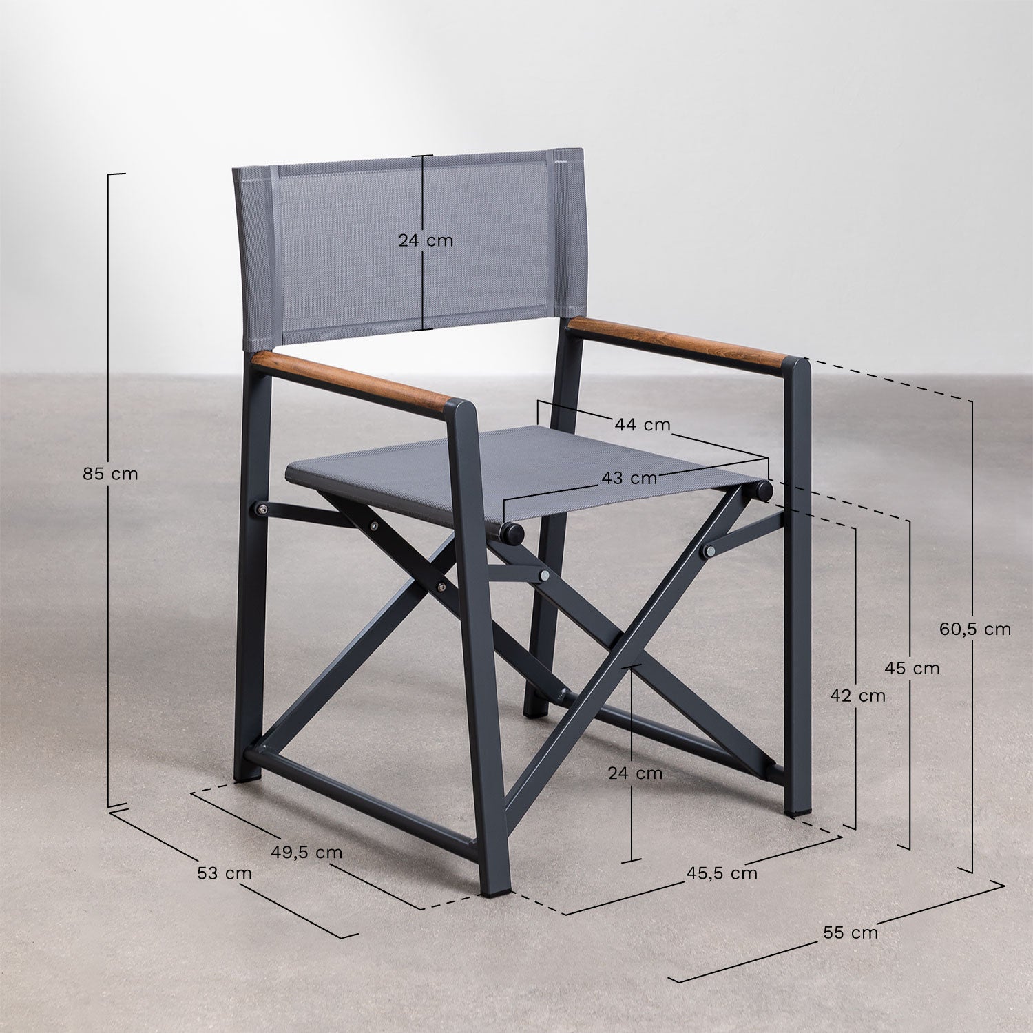 Outdoor chair SOLARO, anthracite grey