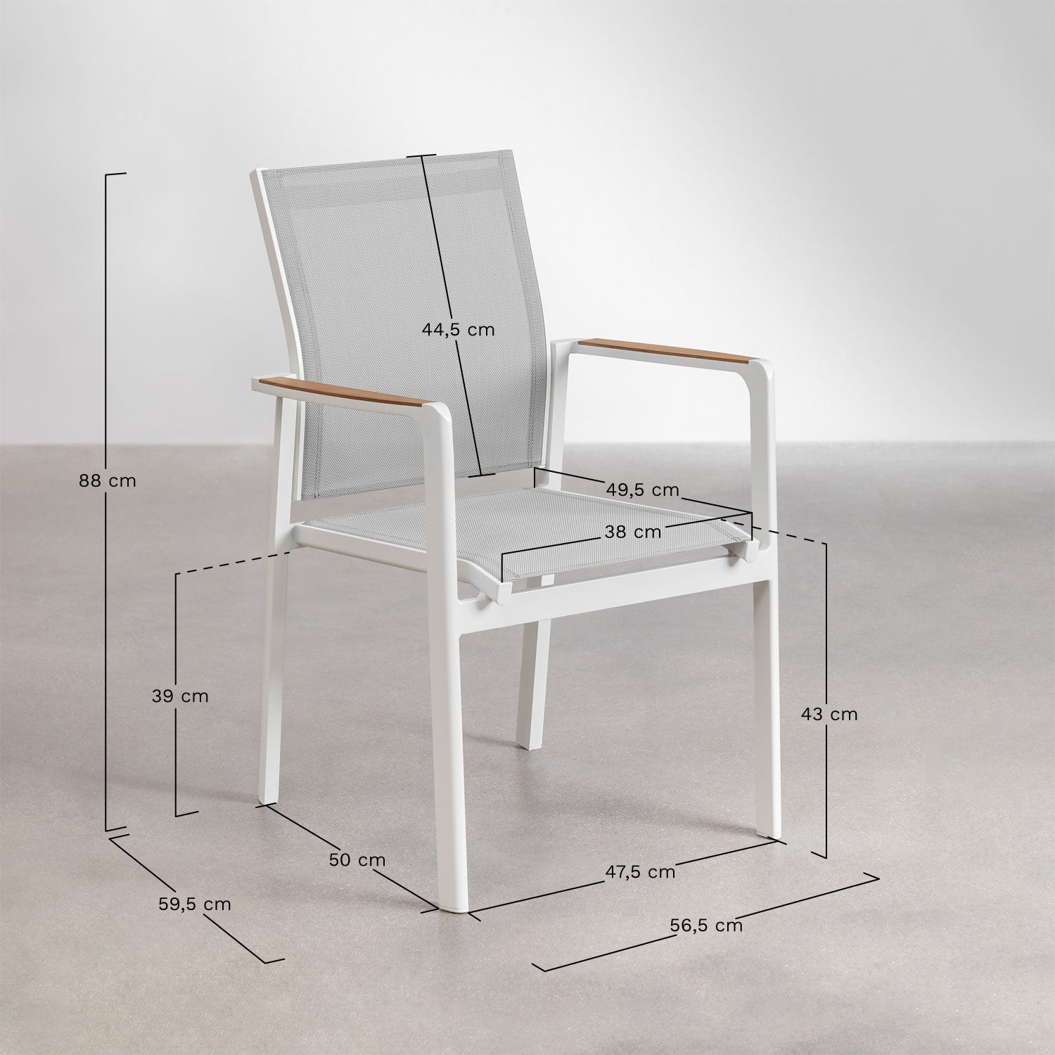 Outdoor chair with armrests COMODO, mocha brown