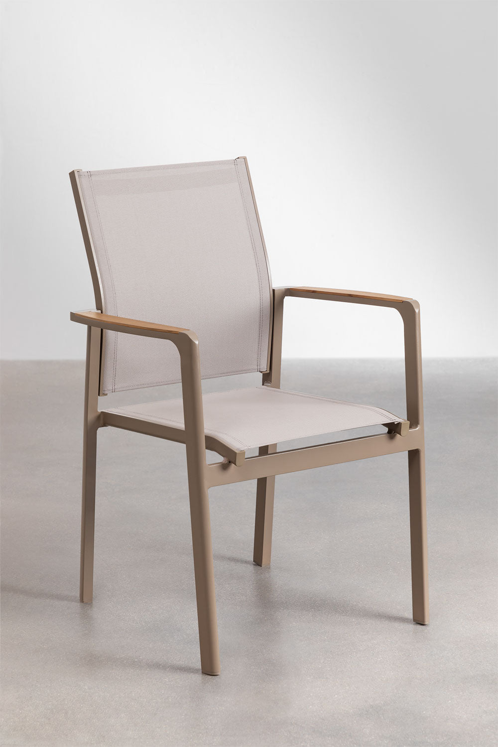 Outdoor chair with armrests COMODO, mocha brown