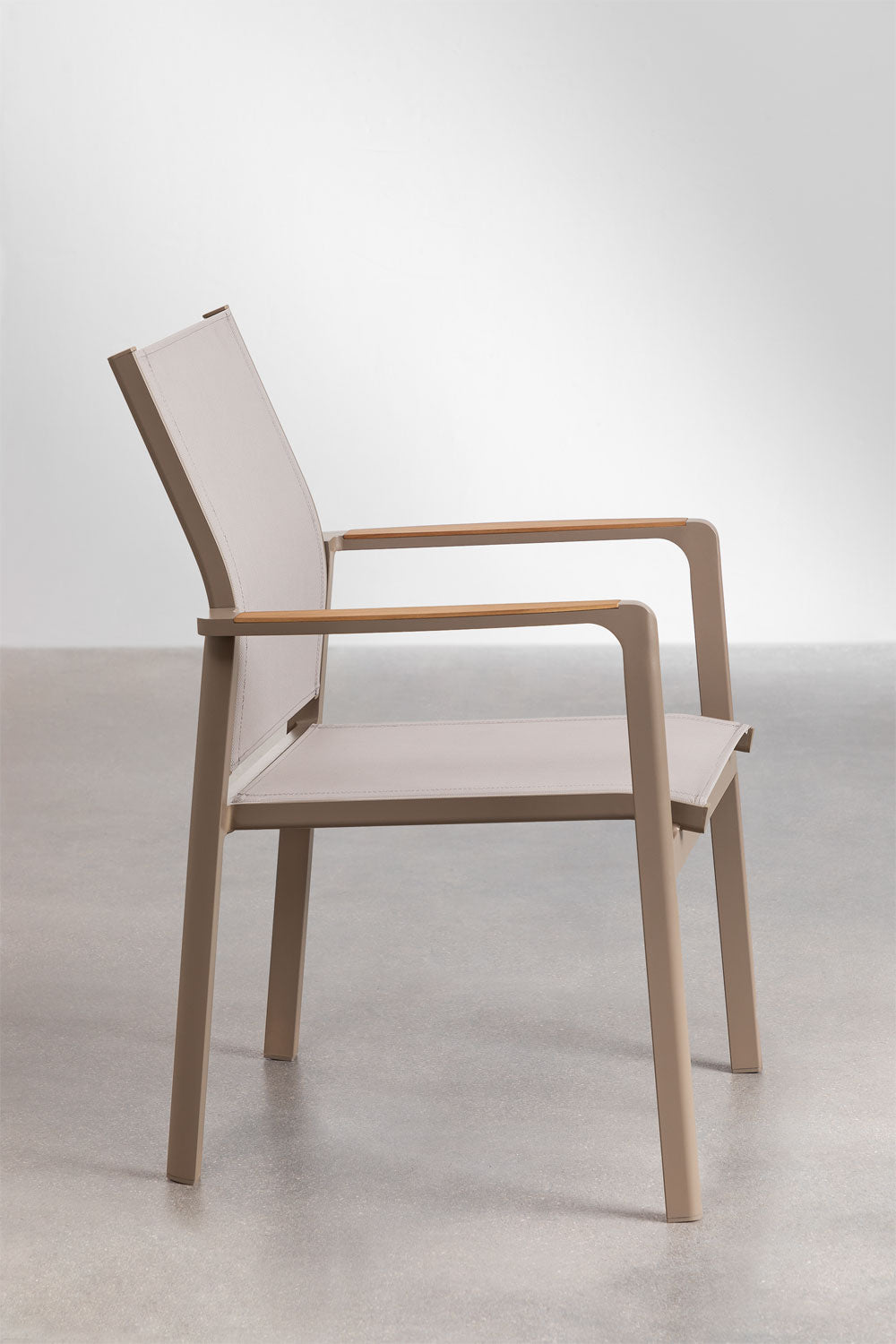 Outdoor chair with armrests COMODO, mocha brown