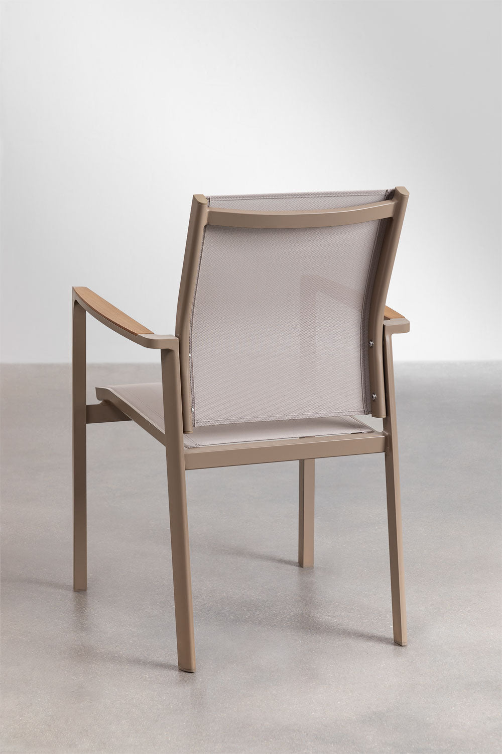 Outdoor chair with armrests COMODO, mocha brown