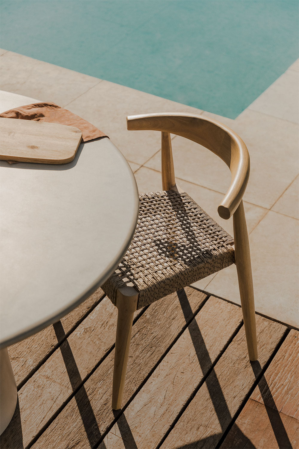 VALDO outdoor chair, natural wood