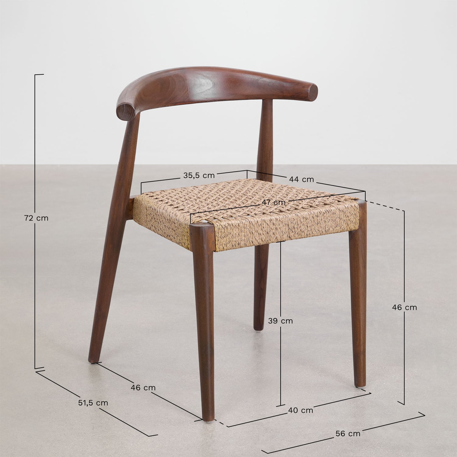 Outdoor chair VALDO, dark wood
