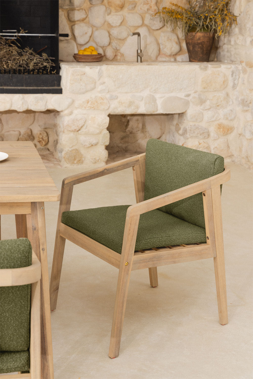 Outdoor chair VIRVO, acacia, light (2 pcs.)