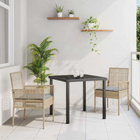 Lauko kėdės 2 vnt. su pagalvėlėmis Smėlio spalvos Poliratanas - Namų Idėja