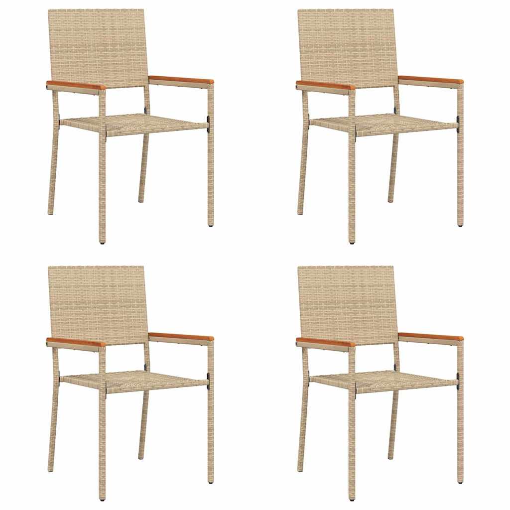 Lauko krėslai 4 pcs Kremas, Rudas - Namų Idėja