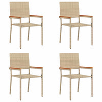 Lauko krėslai 4 pcs Kremas, Rudas - Namų Idėja