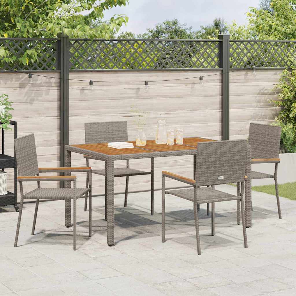 Lauko krėslai 4 pcs Pilka, Ruda - Namų Idėja