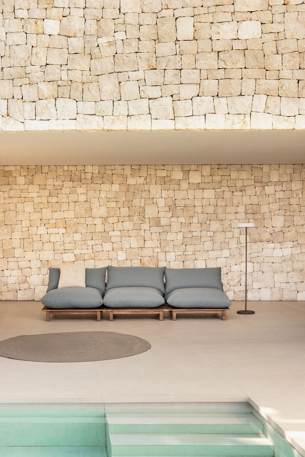Lauko modulinė sofa ALBA (3 dalių), pilka