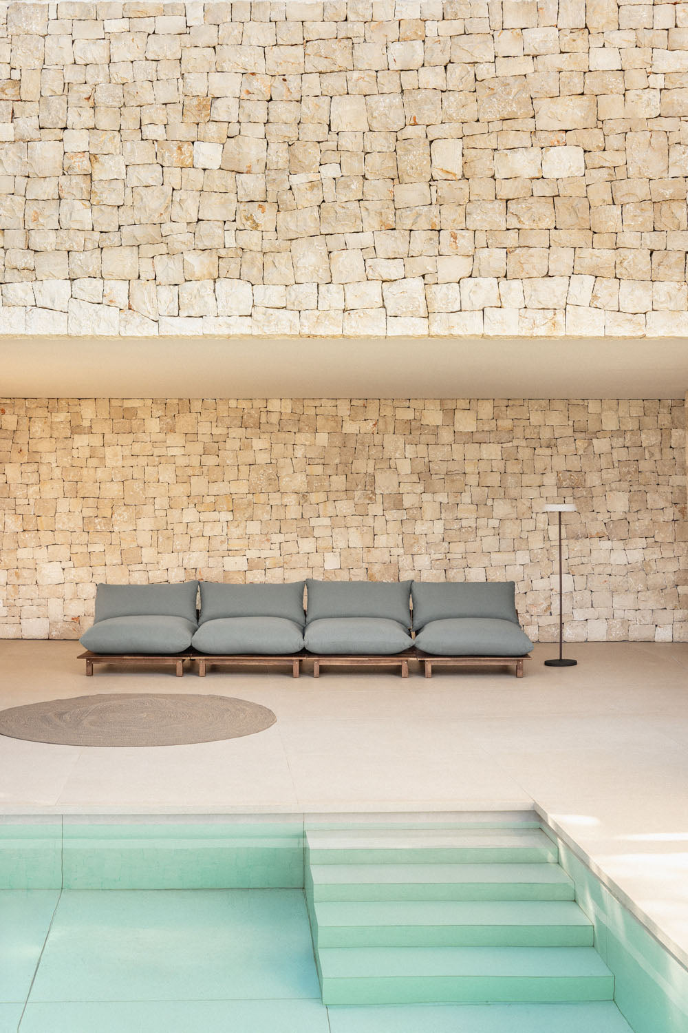 Lauko modulinė sofa ALBA, 4 dalių, pilka