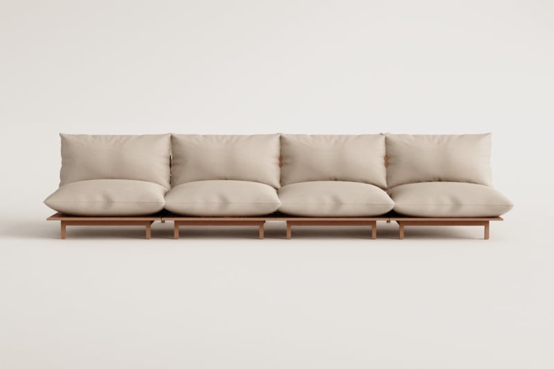 Lauko modulinė sofa ALBA, 4 dalių, pilka