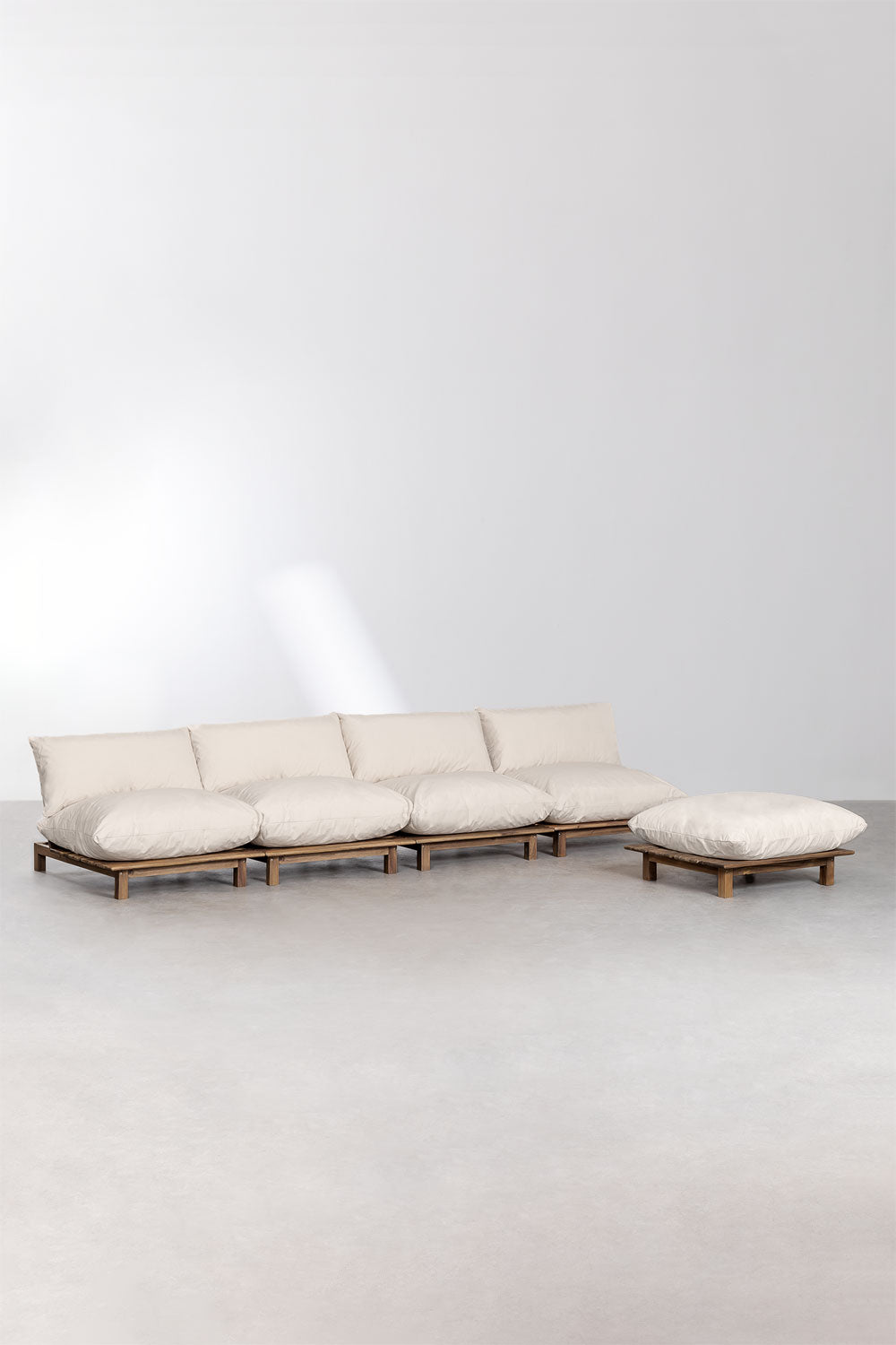 Lauko modulinė sofa ALBA su pakoju, kreminė