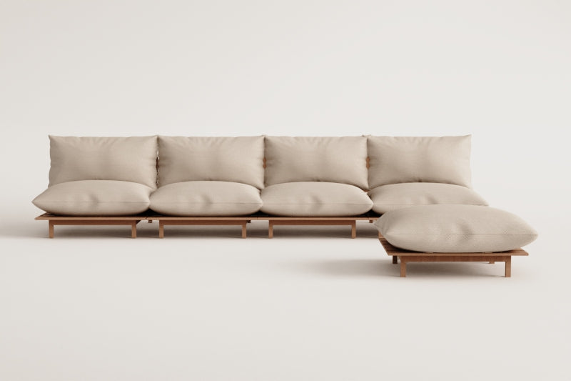Lauko modulinė sofa ALBA su pakoju, pilka
