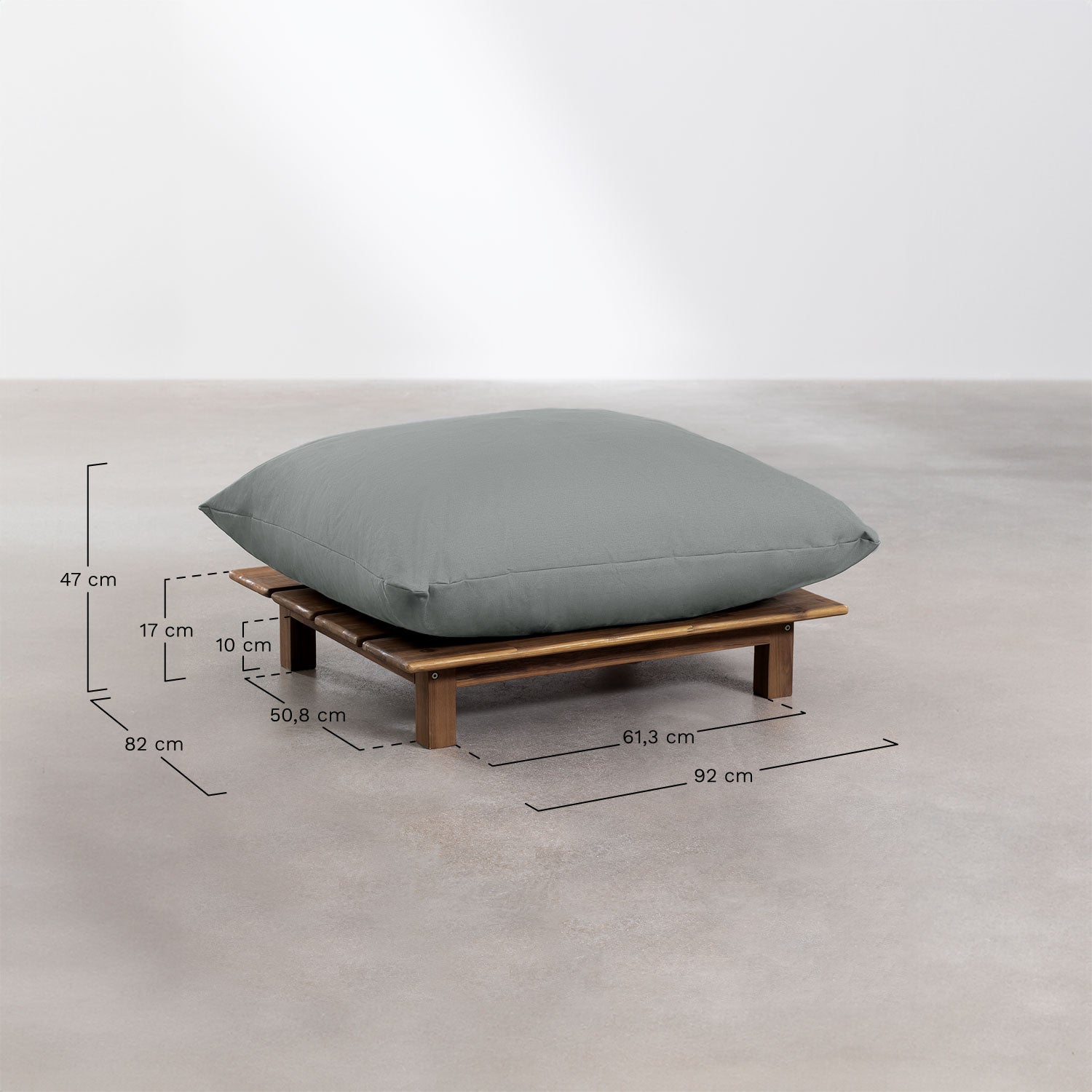 Lauko modulinė sofa ALBA su pakoju, pilka