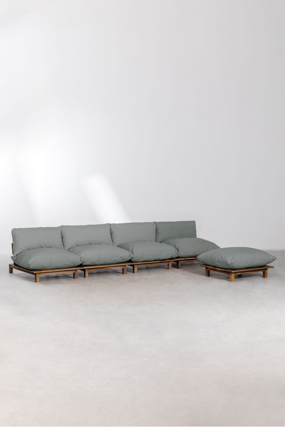 Lauko modulinė sofa ALBA su pakoju, pilka