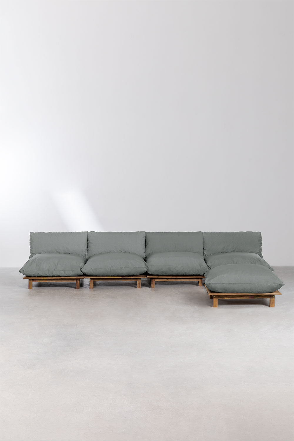 Lauko modulinė sofa ALBA su pakoju, pilka