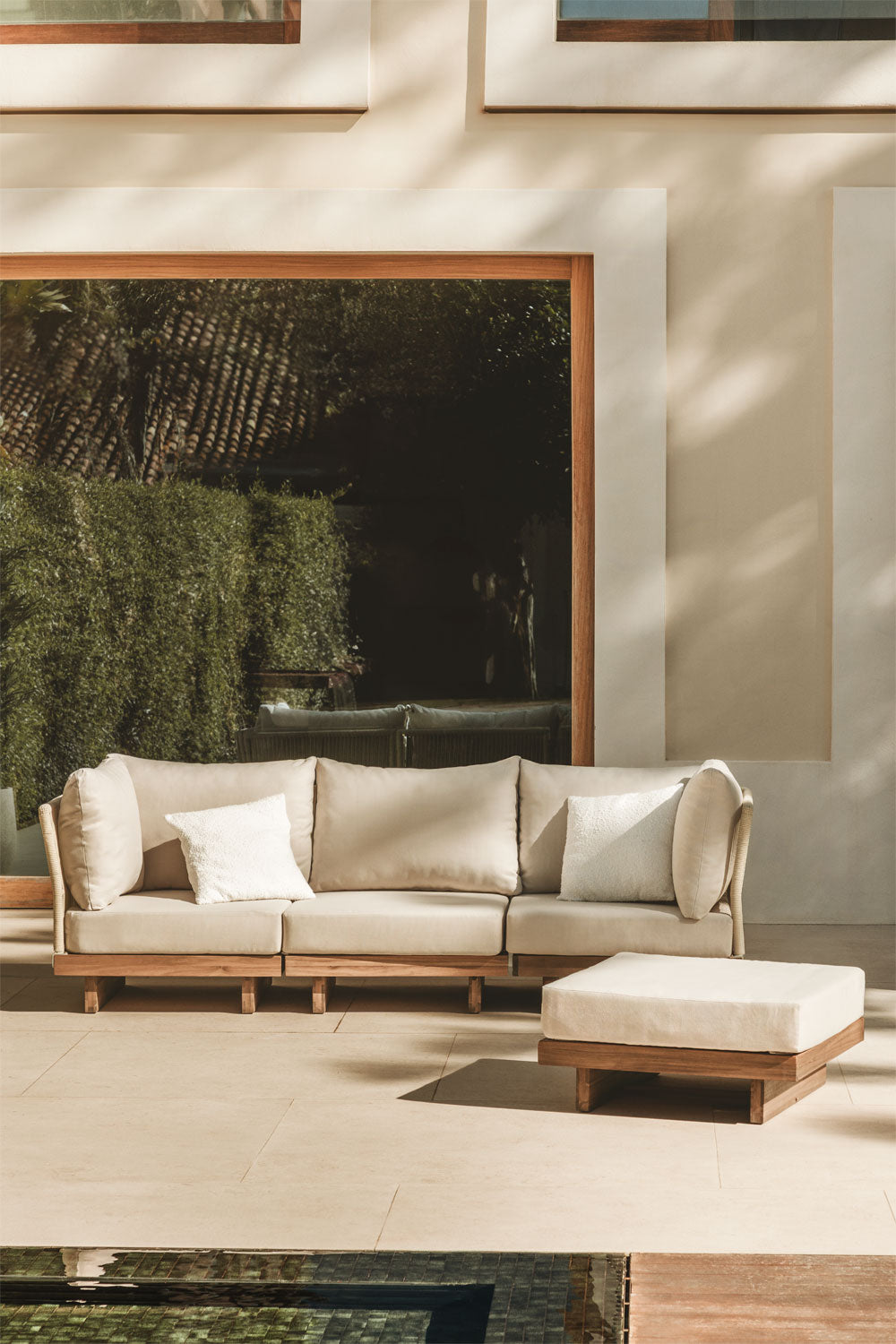Lauko modulinė sofa FORTO, 2 dalių su pufu