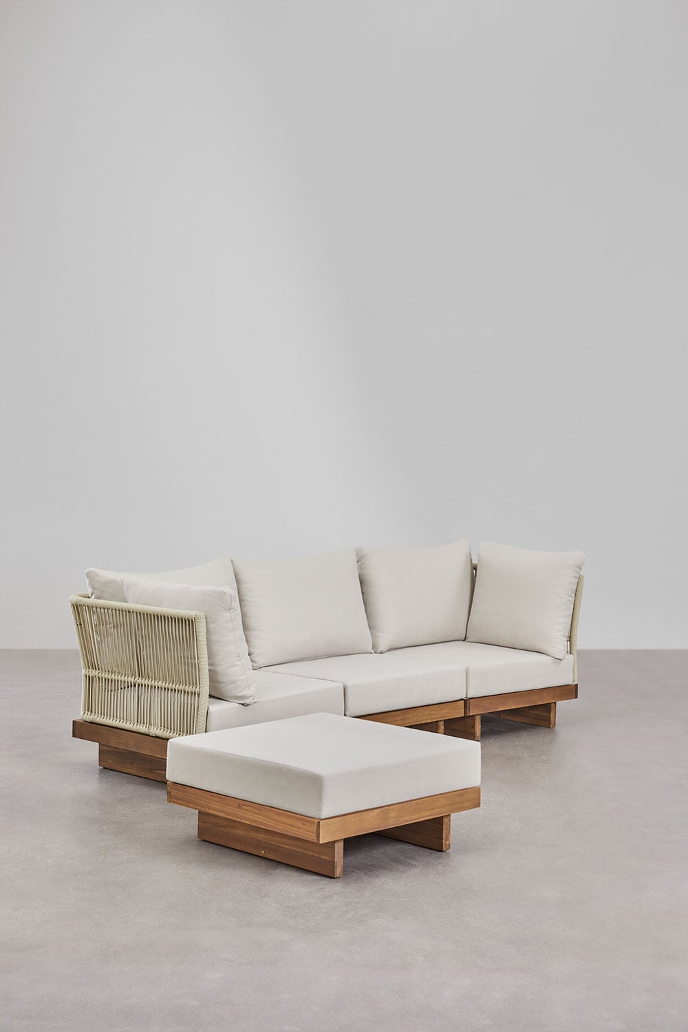 Lauko modulinė sofa FORTO, 2 dalių su pufu