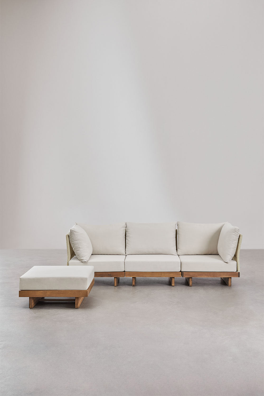 Lauko modulinė sofa FORTO, 2 dalių su pufu