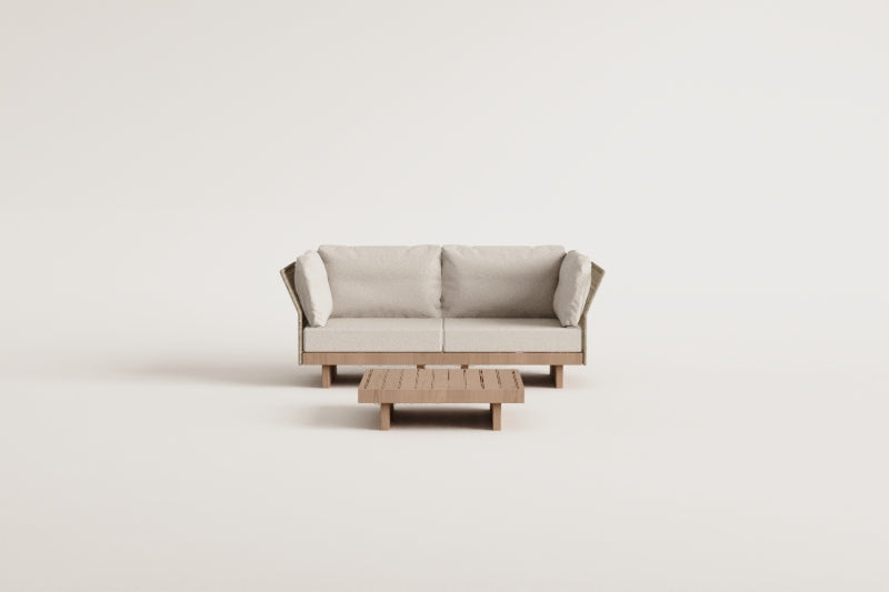 FORTO outdoor modular sofa, 2-seater with table