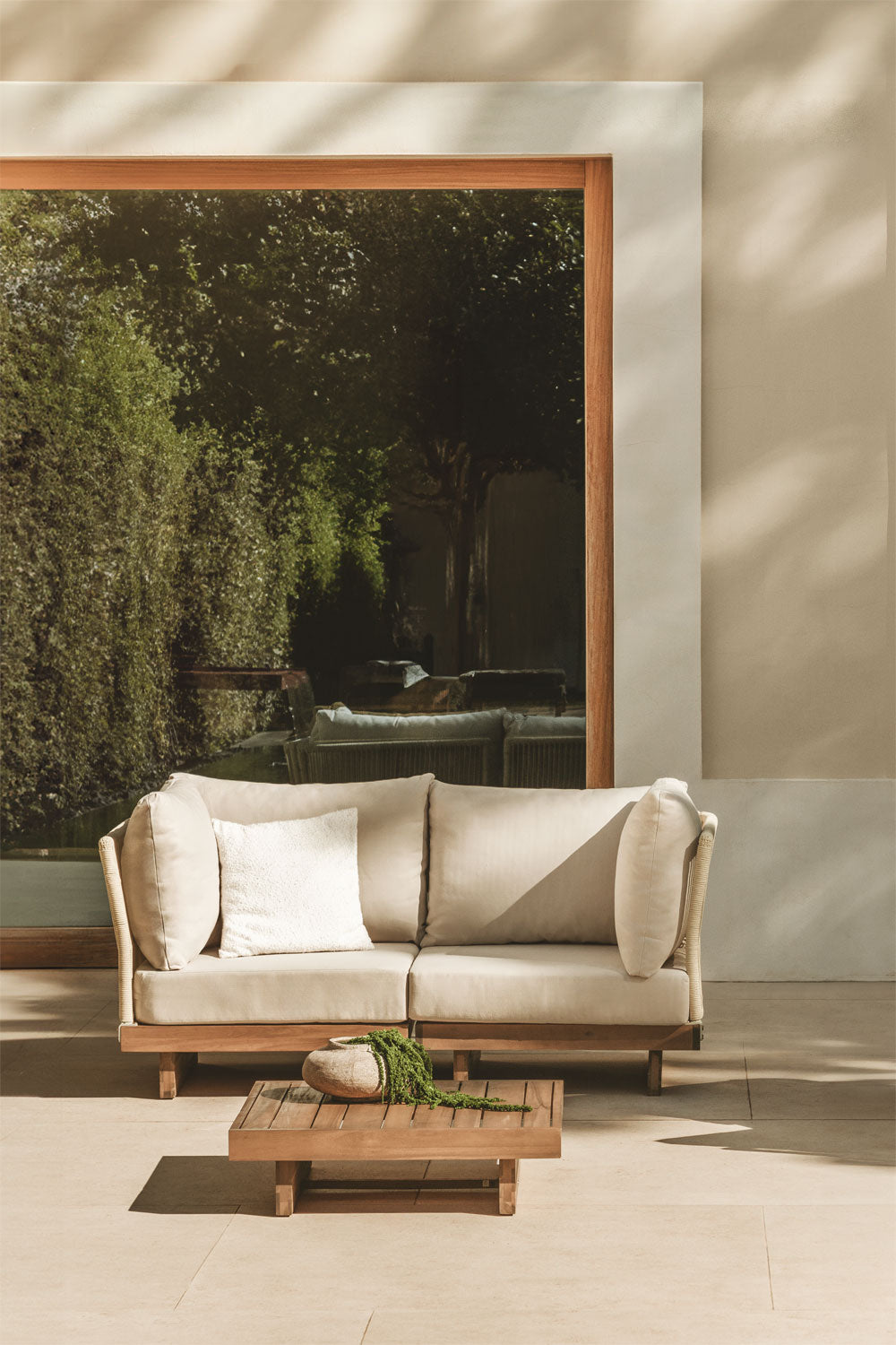 FORTO outdoor modular sofa, 2-seater with table