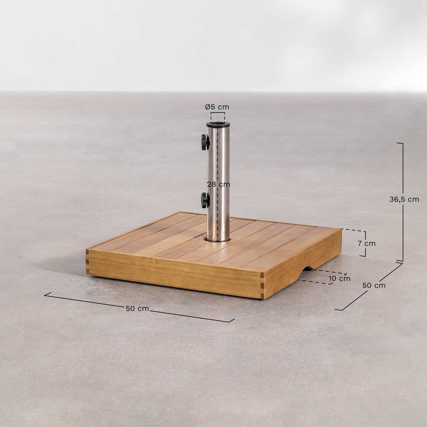 BASIO Parasol Base, oak, square