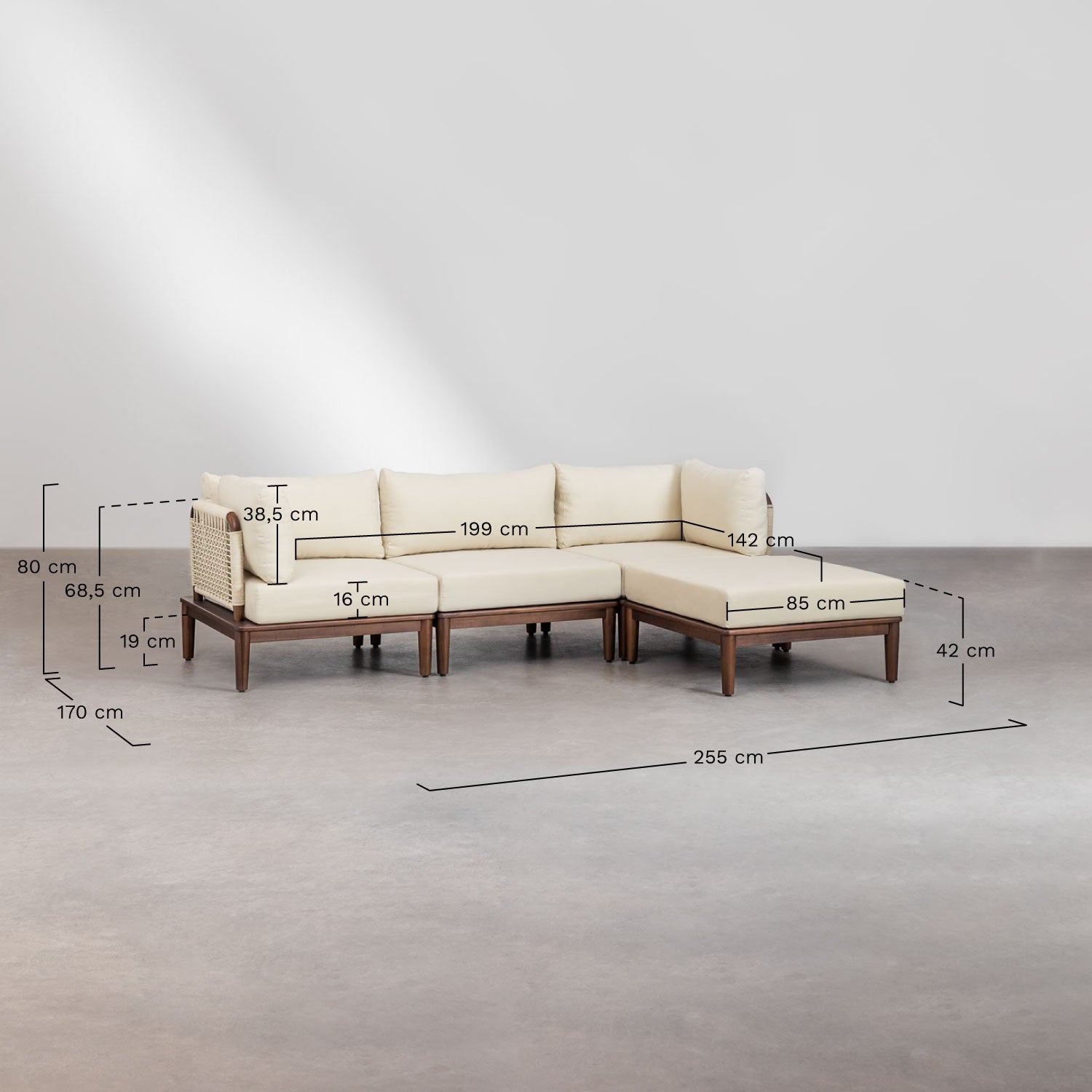 Outdoor sofa MODENA, with ottoman.